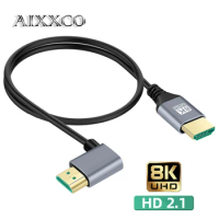 AIXXCO 90 degree HDMI-compatible Cable Cord 8K 60Hz 4K 120Hz EARC ARC Ultra High Speed HDR for HD TV Laptop Projector PS4 PS5