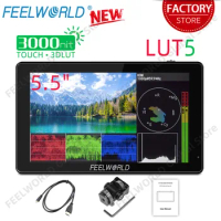 FEELWORLD LUT5 5.5 Inch 3000nits Ultra Bright DSLR Camera Field Monitor 1920X1080 IPS Touchscreen HDR 3D LUT Waveform 4K HDMI