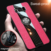 Cloth Luxury Phone Case for Samsung Galaxy S21 Plus S21 Ultra S21 Ring Stand Soft Bumper Shockproof Case