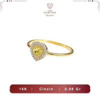 Cincin Emas Fashion Wanita Model Love Kuning 16K/700 Terbaru Termurah Asli