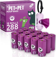 N Poop Bags for Dogs 288 Counts Lavender Scented Dog Poop Bags Rolls with Leash Dispenser USDA Cert