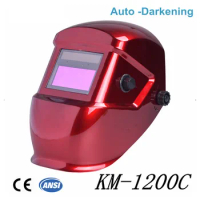 HAOJIAYI Auto Darken Laser Welding Helmet Mask Red Color KM-1200C