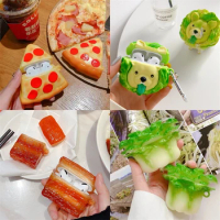 Disney Cute 3D Streaky Pork Vegetable Pisa For Airpods Pro Bluetooth Headset Cover for Airpods 1 2 3 Silicone Earphone Case