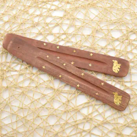 Random pattern Wood Cuboid Incense Burner for Incense Cones Sticks Holder Retro Vintage 1pc