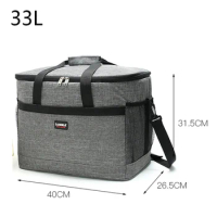 33L Thermal Food Bag Carrier Lunch Bag Thermal Food Insulated Bag Kids Women Men Casual Cooler Thermo Picnic Bag
