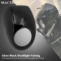 Motorcycle Headlight Mask Fairing 5.75"Front Light Cowl Protector Cover For Harley Sportster XL883 1200 Dyna Fat Bob 1973-23 ABS
