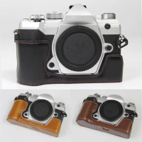 Genuine Real Leather Camera Half case Bag Grip for Olympus OM-D E-M5 Mark III