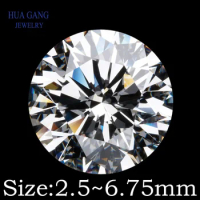Size 2.5~6.75mm 10PCS~10000PCS Round White CZ Stones Round Brilliant Cut Loose Cubic Zirconia Stone Beads For Jewelry Making