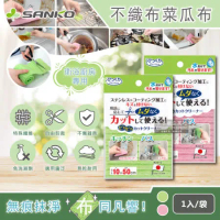 日本SANKO 衛浴廚房專用免洗劑可剪裁不織布海綿菜瓜布(10x50cm) 1入袋裝