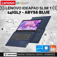 LAPTOP 3 JUTAAN LENOVO IDEAPAD SLIM 1 INTEL CELERON N4020 4GB 128GB EMMC INTEL GRAPHICS 14" LED WIND