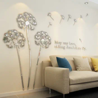 Mirror Wallpaper Dandelion Wall Sticker Modern Design For Kid's Room Bedroom Home Decoration Living Room Self Adhesive Stickers