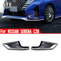 For NISSAN SERENA C28 2023 2024 Car Accessories Front Fog Light Cover Trim Molding Decoration Stickers