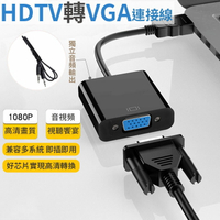 HDTV轉VGA 帶音源 轉換器 鍍金接頭 轉換線 HDTV 轉 VGA 穩定版晶片 HDTV轉換頭 VGA轉接頭 【A2001】