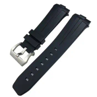 FKMBD 24mm Curved End Natural Rubber Watchband For Panerai LUMINOR SUBMERSIBLE PAM Silicone Waterproof Watch Strap Butterfly