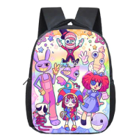 The Amazing Digital Circus Anime Backpack 12inch Kids Reduce Burdens Science Backpacks Schoolbag Child Cosplay Knapsack Mochila