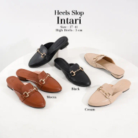 [Deliwafa] Intari Heels Slop Fasion Shoes Wanita Pointed Toe Sendal