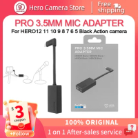 GoPro pro 3.5mm Mic Adapter HERO12 11 Multimedia for 10 9 8 7 6 5 Black MAX Fusion 360°Action camera Go Pro Original Accessories