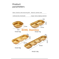 Piring Tempat Wadah Saos Sambal Kecap Snack Plate Sauce Korea Aesthetic Stainless 304 Gold Silver Mu