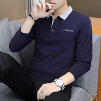 Men's Shirt 2022 Autumn New Men's POLO Shirt Korean Fashion Business Casual Collar Youth Long Sleeve Fashion T-shirt㏇0301