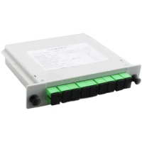Free Shipping 1x8 LGX Box Cassette Card Inserting SC/APC PLC splitter Module 1:8 8 Ports Fiber Optical PLC Splitter