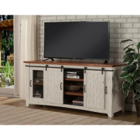 Modern TV Cabinet Stand With Sliding Door, Wood TV Stand Entertainment Center With Storage Cabinet Table Media Console