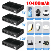 10400mAh Mini Portable UPS Uninterruptible Power Supply 5V 9V 12V Large Capacity UPS Backup Battery for WiFi Router Camera