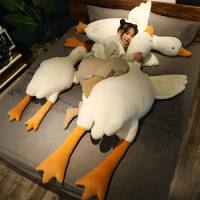 MINISO 50-160cm Extra Large Cute Big White Goose Plush Toy Cute Big Duck Animal Plush Stuffed Doll Super Soft Sleeping Pillow