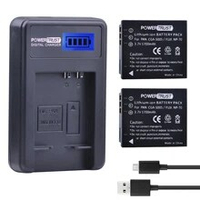 2Pcs 3.7V 1700mAh CGA-S005 CGA S005 CGAS005 Batteries + LCD USB Charger for PANASONIC DMW-BCC12 DMC-FX8 FX9 FX10 FX12 FX50 FX150