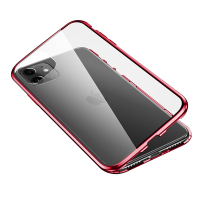 iPhone11 手機保護殼 金屬全包覆磁吸雙面玻璃款