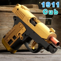 2024 New Decompression Radish Gun Mechanical Burst Shell Ejection Blowback Cub 1911 Pocket Hand Grab Model Toy Gun