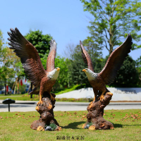 附發票 擺件 落地擺件 客廳擺件 送禮擺件 裝飾品 玻璃鋼動物雕塑仿真老鷹貓頭鷹鳥類擺件花園庭院戶外園林景觀裝飾