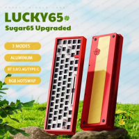 SUMREDA Sugar65 Upgraded Lucky65 Mini Custom Wireless Aluminum Mechanical Keyboard Kit RGB Bluetooth 2.4G Wired Gaming Keyboard