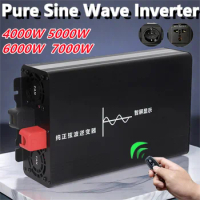 Pure Sinus Wave 12v 24v 48v To AC 110V 220v Inverter 4000W 5000W 6000W 7000W Portable Power Bank Converter Solar Car Transformer