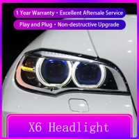 Car Accessories Styling For BMW X1 E71 2008-2014 Front Lamp DRL Headlight Turn Signal Highlight LED Bulbs Projector Lens Auto