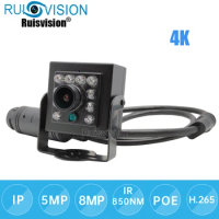 5MP POE Mini IP Camera 8MP Night Vision Network Samll CCTV Camera 4k Indoor Home Surveillance Video Audio Security IPCAM