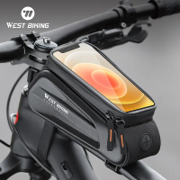 WEST BIKING Beg Basikal, Beg Tiub Depan, Skrin Sentuh Hadapan, Kalis Air, Sesuai untuk Basikal Gunun