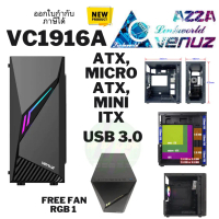 (VC1916A)VENUZ Acrylic Side ATX puter  VC 1916A with RGB LED Lighting & 120mm Rainbow RGB Fan – Blac