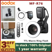 Godox MF-R76C MF-R76N MF-R76S TTL HSS 2.4G Wireless Macro LED Ring Light Speedlite Flash Light for Canon Nikon Sony Camera