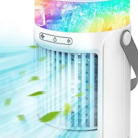 Portable Air Conditioners Fan, Evaporative Mini Air Cooler with 3 Speeds 7 Colors, Misting Humidifier Personal Air Cooler Touch