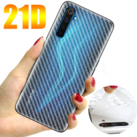 21D Curved Back Carbon Fiber Screen Protector Realme X50 5G 6 5 7 8 9 Pro+ 5G Back Film Full Cover Oppo Realme X2 Pro XT GT 5G