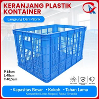 SKY - Box Container Plastik Industri Tebal 68×48×40.5cm – Keranjang Logistik Besar untuk Gudang & Pa