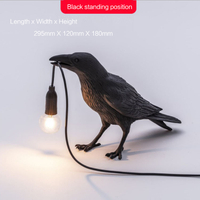 Wall Lamp Resin Crow Wall Light Auspicious Bird Table Lamps Bedside Living Room Night Light Indoor H
