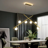 Simple modern living room chandelier light luxury table bar hanging lamp personality atmosphere magic bean lighting