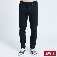 EDWIN EDGE 紅線緄皮丹寧錐形牛仔褲-男-黑色
