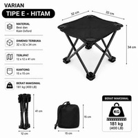 Kursi Camping Lipat Premium Low Chair Outdoor Folding Chair Sandaran Tangan Kayu Beech Rangka Baja K