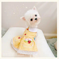 Small Skirt Pet Clothes Dog Dress Spring/Summer Thin Teddy Cute Than Bear Pome