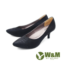 W&amp;M (女)尖頭細跟包鞋 高跟鞋 女鞋 -黑