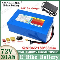 72v battery 72V 30AH 20S9P 18650 Lithium Battery For 72V 84V 3500W 3000W 2000W 1000W Electric Bike Scooter Battery+84V charger