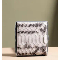 2023 New Luxury Python Leather Cigarette Box Genuine Leather Cigarette Case Snake Skin Cigarette Holder 45