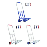 Foldable Roller Shopping Trolley Compact Luggage Trolley Cart Foldable Hand Cart for Shopping Travel Transportation
